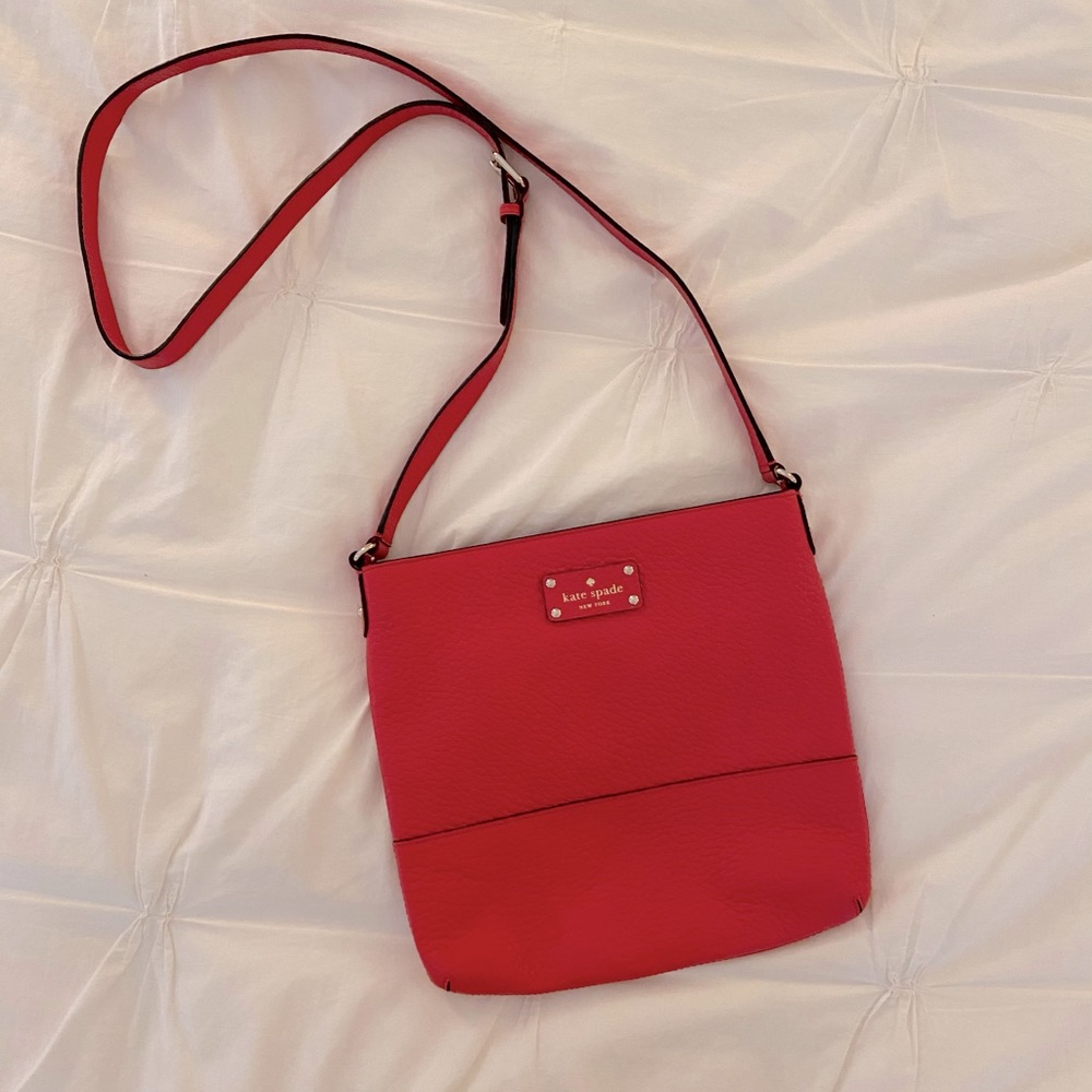 Kate Spade Crossbody Messenger bag, red leather